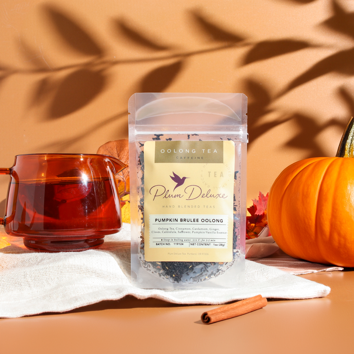 Plum Deluxe Tea - Pumpkin Spice Brulee Oolong - Fall Seasonal Blend - Fehmerling Books