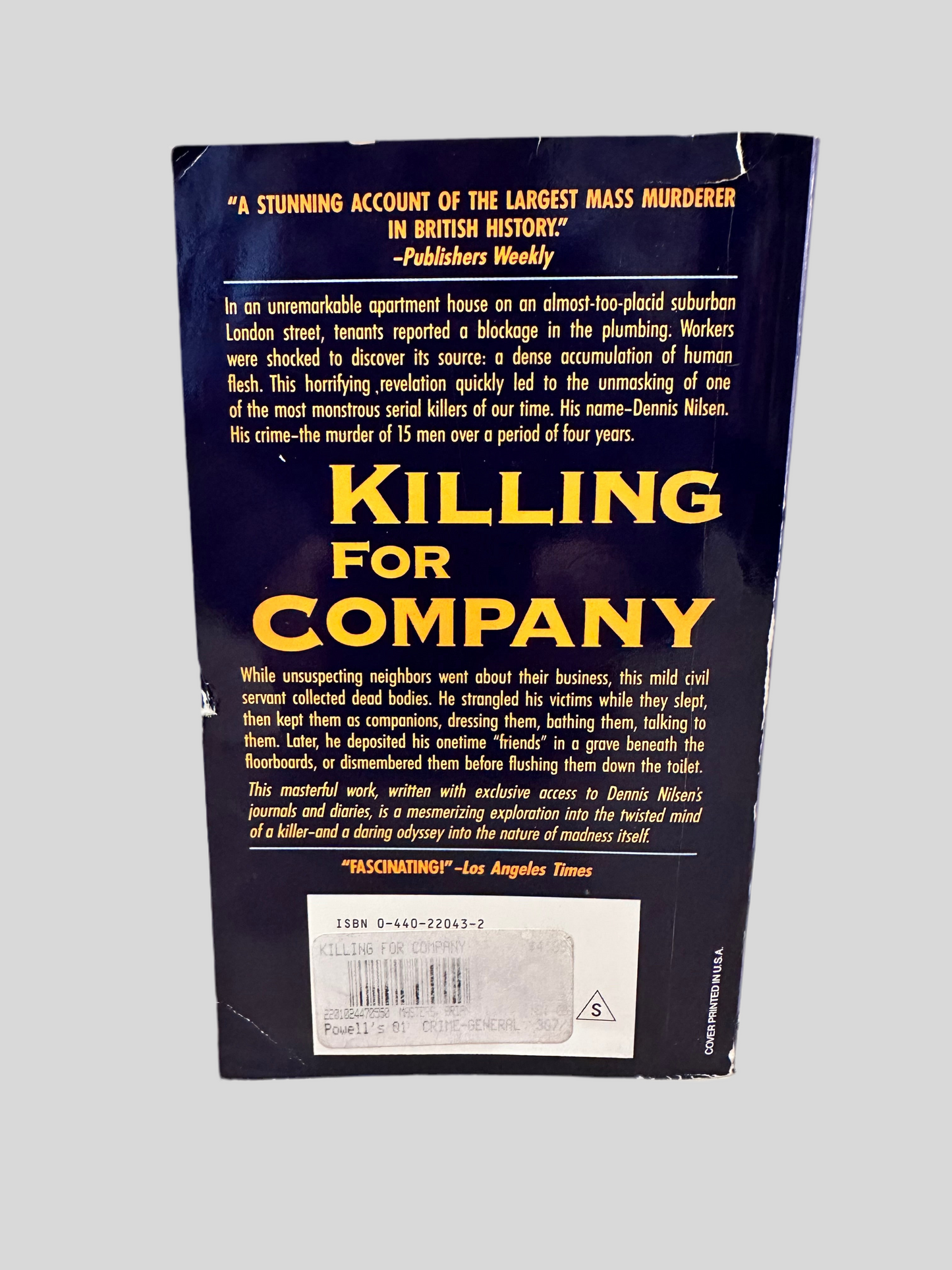 Killing for Company: The Story of a Man Addicted to Murder by Brian Masters - Fehmerling Books