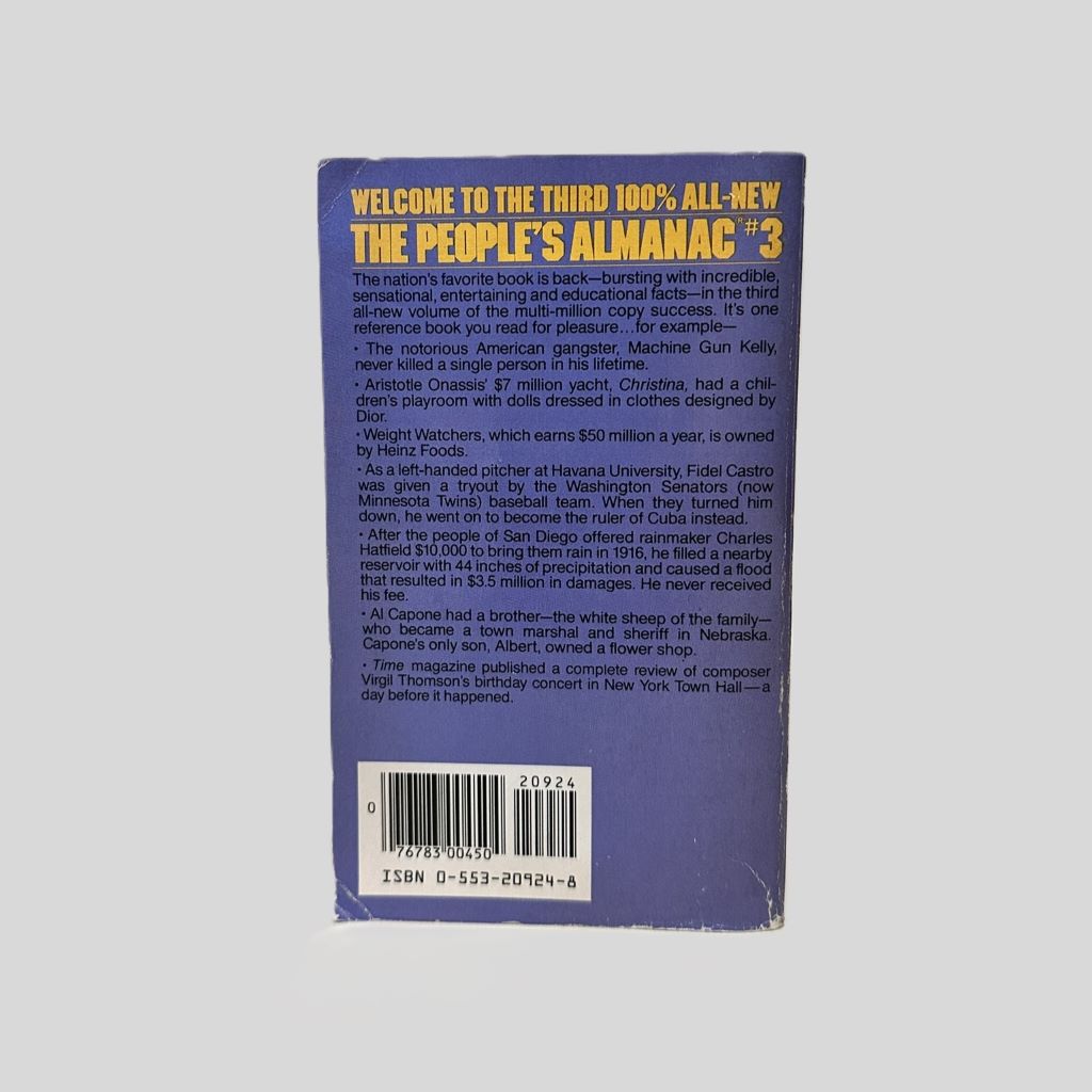 The People's Almanac #3 David Wallechinsky & Irving Wallace - Fehmerling Books