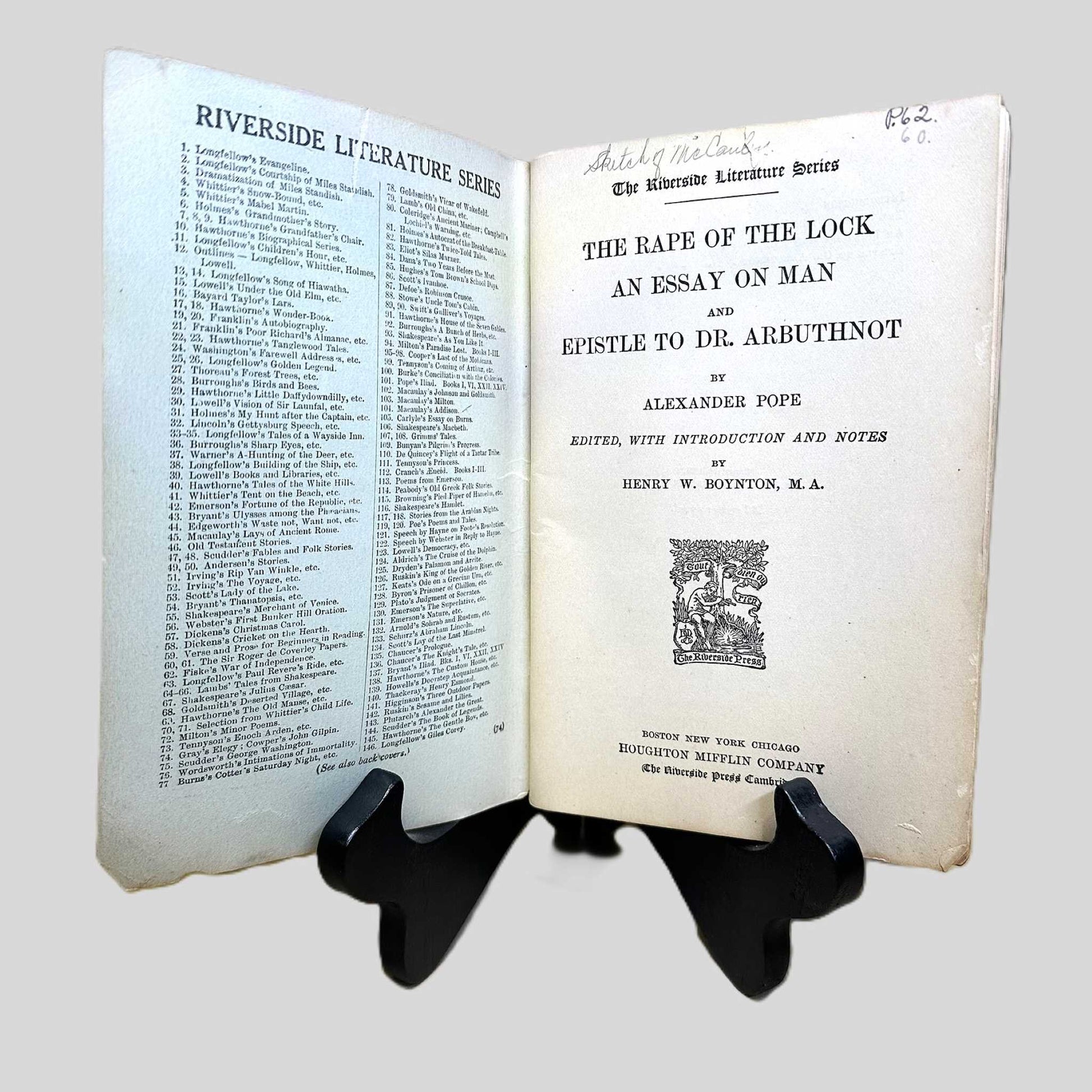 The Rape Of The Lock An Essay On Man and Epistle To Dr. Arbuthnot by Alexander Pope - Fehmerling Books