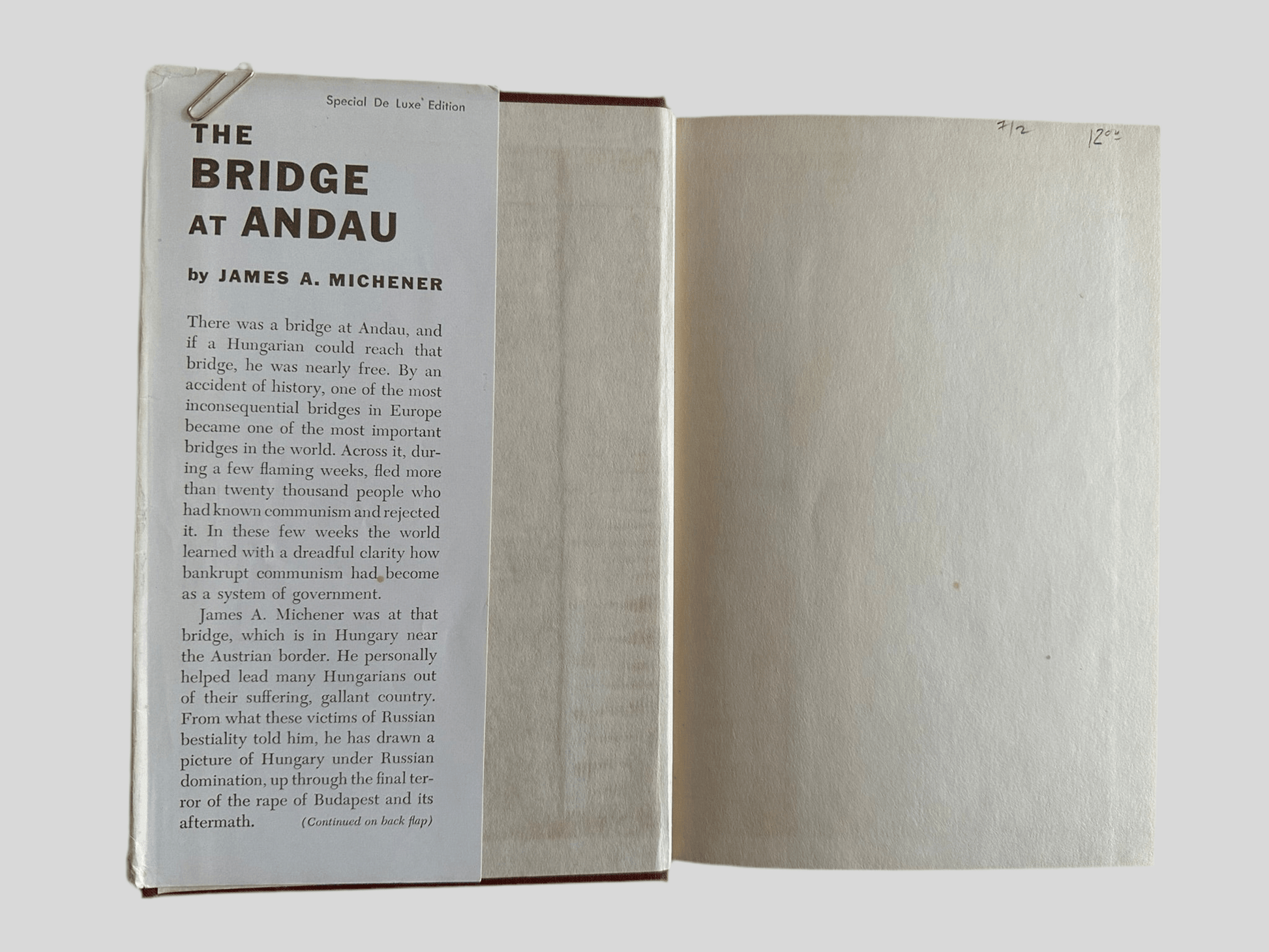 The Bridge At Andau by James A. Michener - Fehmerling Books